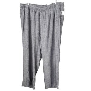Old Navy Womens Gray Linen Blend Pants Classic High-Rise Size 3X